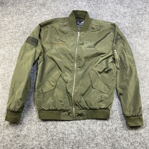 Army Performance Mens Jacket Small Bomber Green Shoulder Flag Military AR-15